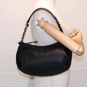 Salvatore Ferragamo Shoulder Bag Nylon Black Silver Auth